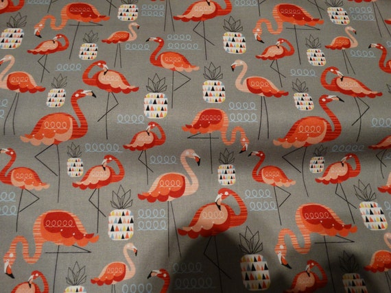 Flamingo Cotton Fabric 0.5m