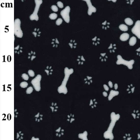 Fleece Printed Dog bone and Paws