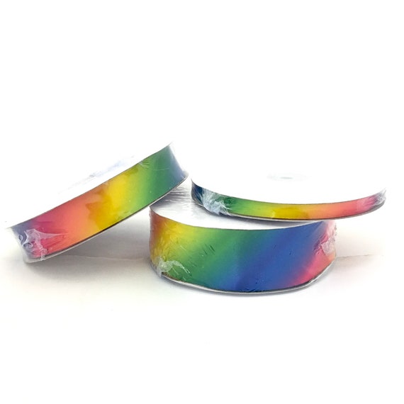 Pink Bright Rainbow Ribbon 25mm