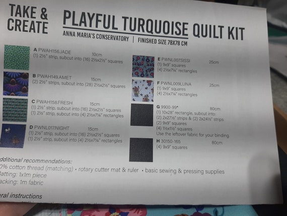 Anna Maria's Conservatory Playful Turquoise Quilt Kit