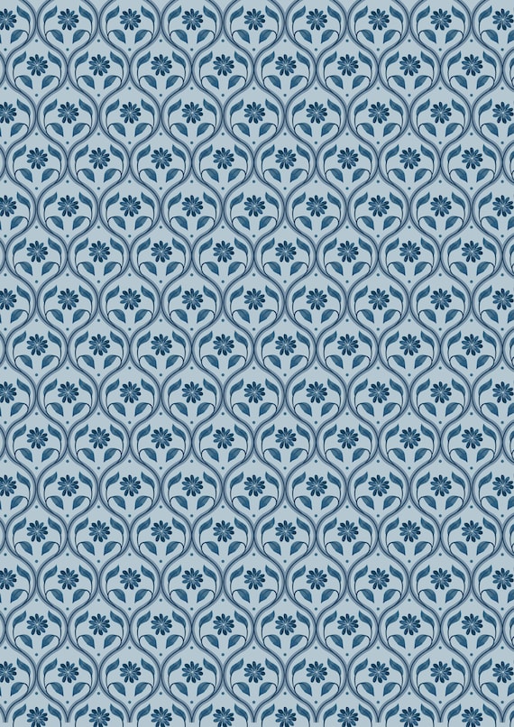 Lewis and Irene Brensham Floral Trellis on French Grey 0.5m