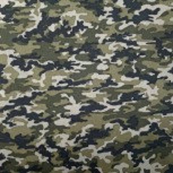 Camouflage Khaki 100% Cotton 0.5m