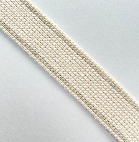 30mm webbing KRCA Webbing col Ecru with Stripe
