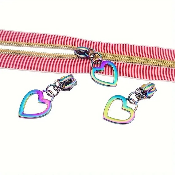 1pc Heart Shaped Nylon Zipper Slider Puller Special Fashion Essential Practical Accessories