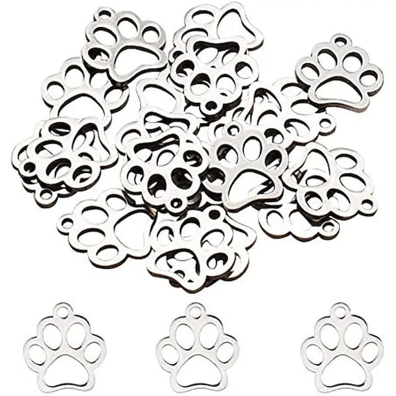 Dog Paw Prints Charm Alloy Zinc Pendants Hollow Charms For DIY Chain Jewelry Making