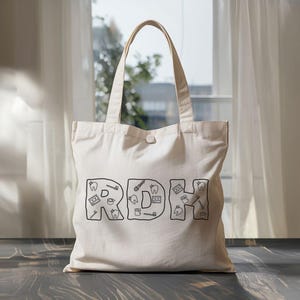 Dental Hygienist Tote Bag, Tooth Symbol Gift for Hygienists, Dental Assistant Carryall, Dentist Appreciation, Dental School Book Bag, Dental