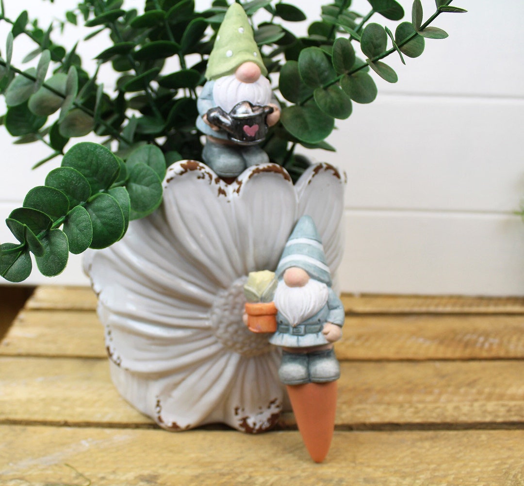 Plant Pots Garden Gnomes Ornaments, Watering Can Gnomes, Flower Pot