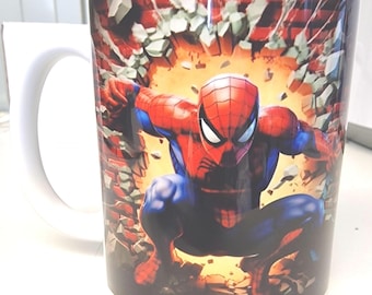 Spiderman Ceramic Mug: Double-Sided, Dishwasher Safe, Non-Fade Design