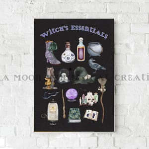 Witch's Essentials Wall Art, Digital Download, Witchy Wall Art, Witch Aesthetic, Witchy Home Decor, Gothic Wall Art, Printable Wall Art