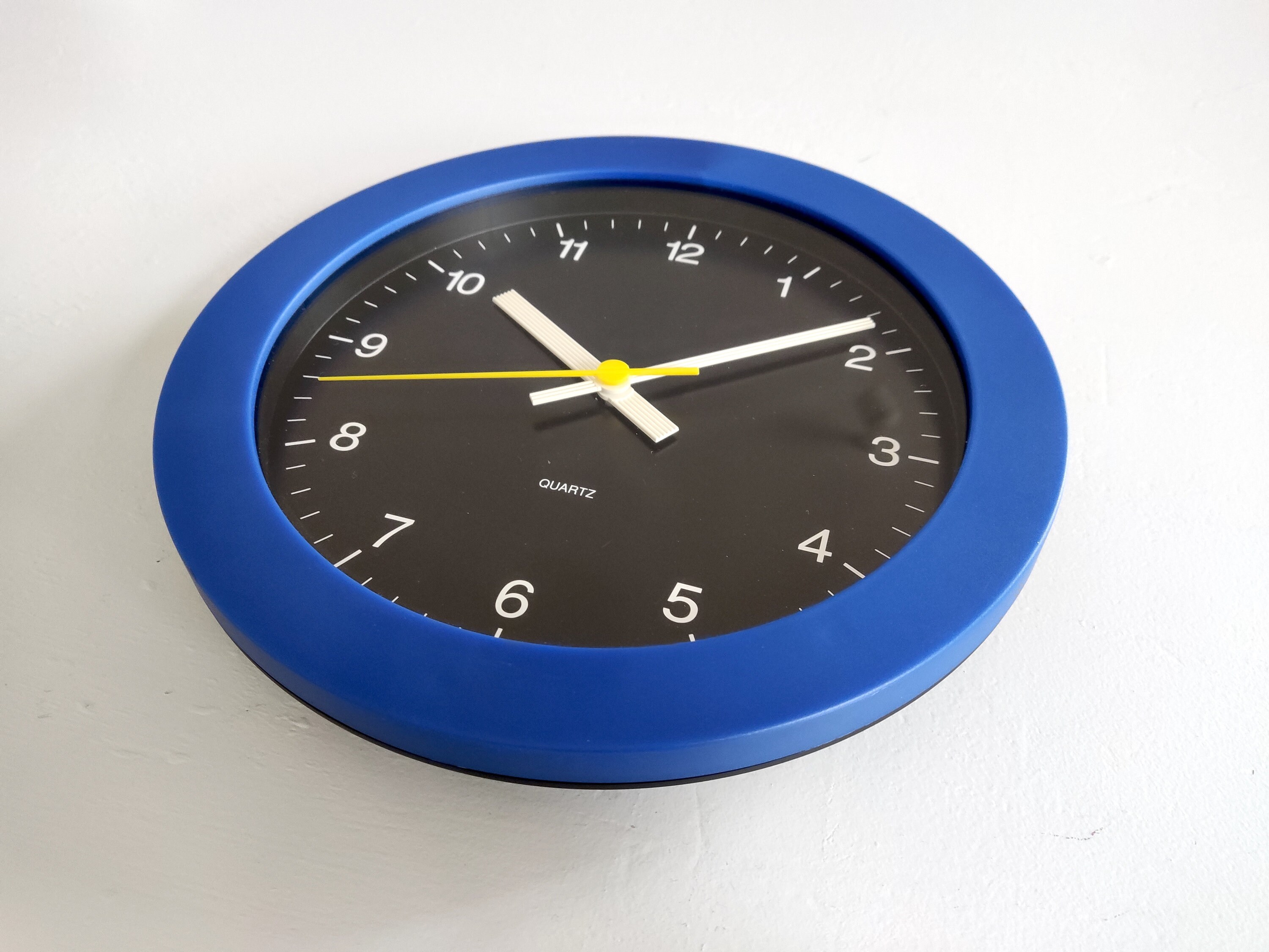 Rare Vintage 1980s JUNGHANS Quartz Wall Clock Pop Art Cornflower Blue