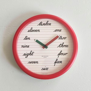 Rare Vintage 1980s JUNGHANS Quartz Wall Clock Pop Art Germany | Kitchen Deco Sottsass Mid Century Modern 90s Y2k Children&#39;s Kids Room School