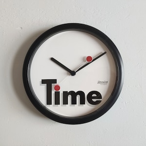 Rare Vintage 1980s YOUNGLINE by JUNGHANS TIME Quartz Wall Clock Germany Kitchen Pop Art Deco Sottsass Mid Century Modern 90s Y2k Miami Vice