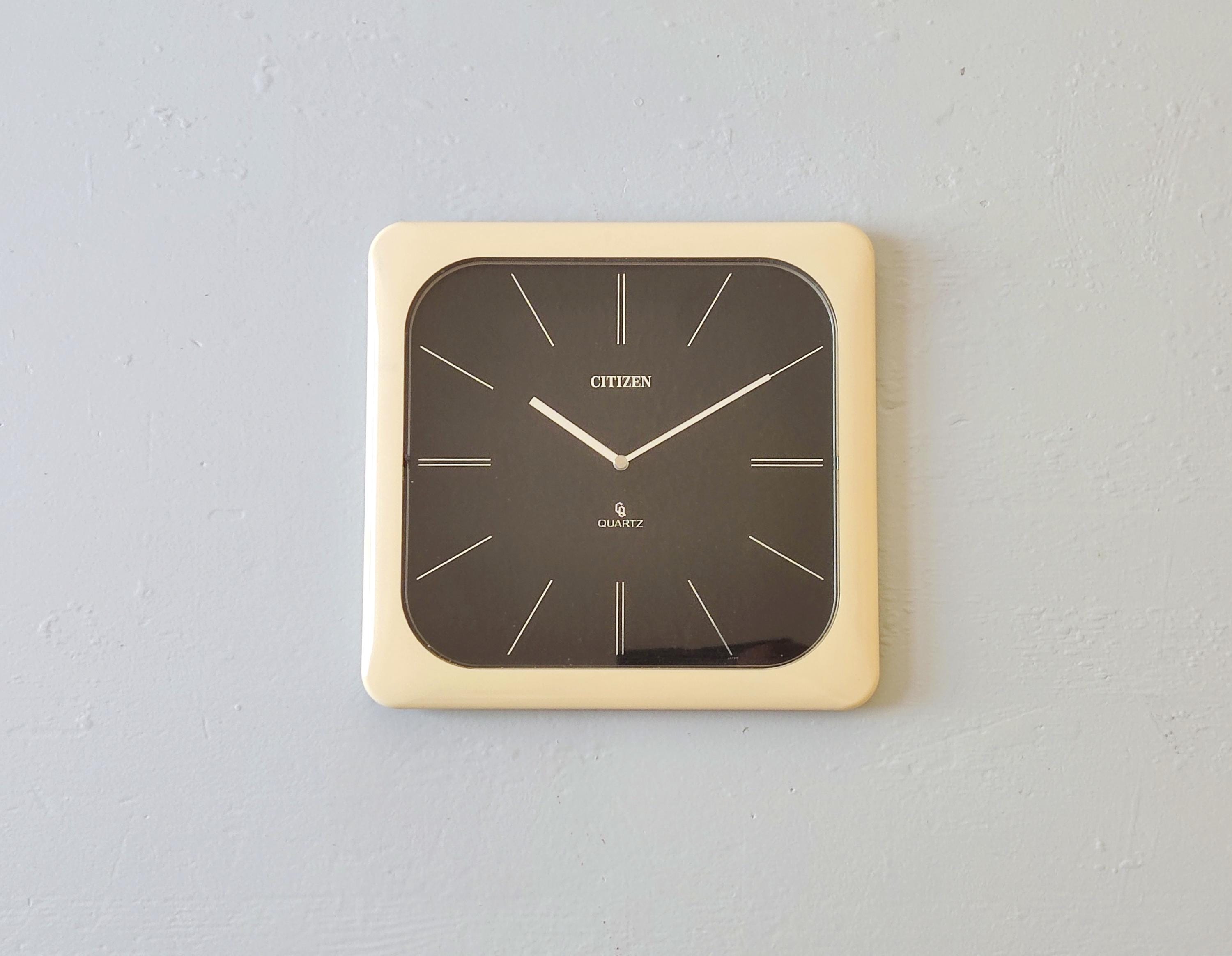 Vintage 1970s CITIZEN QUARTZ CQ Wall Clock: Square Space Age