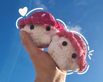 Chunky mushroom crochet amigurumi handmade - personalized gift