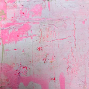 Abstrakte Kunst kleine Kunst 30 x 30 cm bunte Leinwand Pink Zeichnung Bild 9
