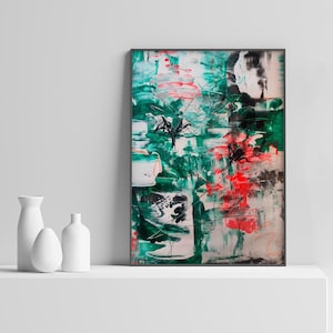 Pintura abstrata em cartaz de papel A3