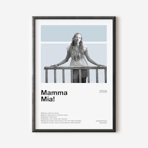マンマ・ミーア! 映画ポスター | メリル・ストリープ、ミニマリスト映画ポスター、ビンテージ レトロ アート プリント、カスタム ポスター、ウォール アート プリント、ホーム デコレーション