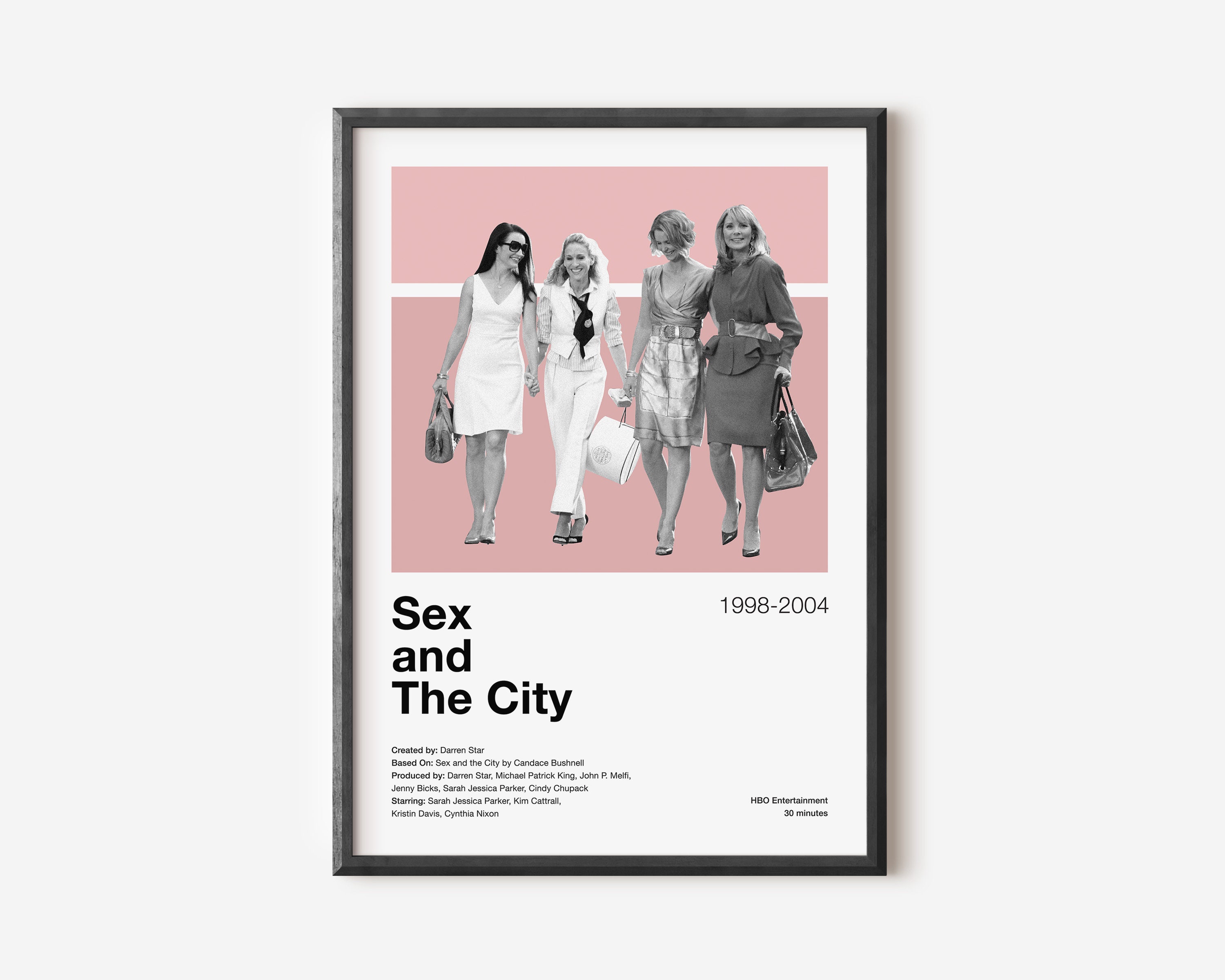 Sex and the City Poster Sarah Jessica Parker, Minimalist Movie Poster,  Vintage Retro Art Print, Wall Art Print, Home Decor 