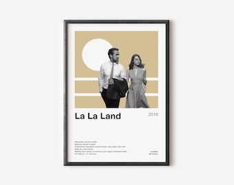 Cartel de La La Land / Ryan Gosling, Emma Stone, cartel de película minimalista, impresión de arte retro vintage, impresión de arte de pared, decoración del hogar