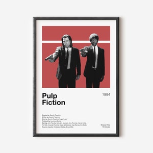 Pulp Fiction Movie Poster | Quentin Tarantino, Minimalist Movie Poster, Vintage Retro Art Print, Custom Poster, Wall Art Print, Home Decor