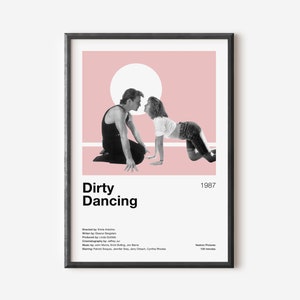 Dirty Dancing Poster | Jennifer Grey, Patrick Swayze, Minimalist Movie Poster, Vintage Retro Art Print, Wall Art, 80s Movie, Cult Movie