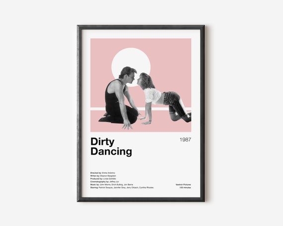 Dirty Dancing Poster | Jennifer Grey, Patrick Swayze, Minimalist Movie Poster, Vintage Retro Art Print, Wall Art, 80s Movie, Cult Movie