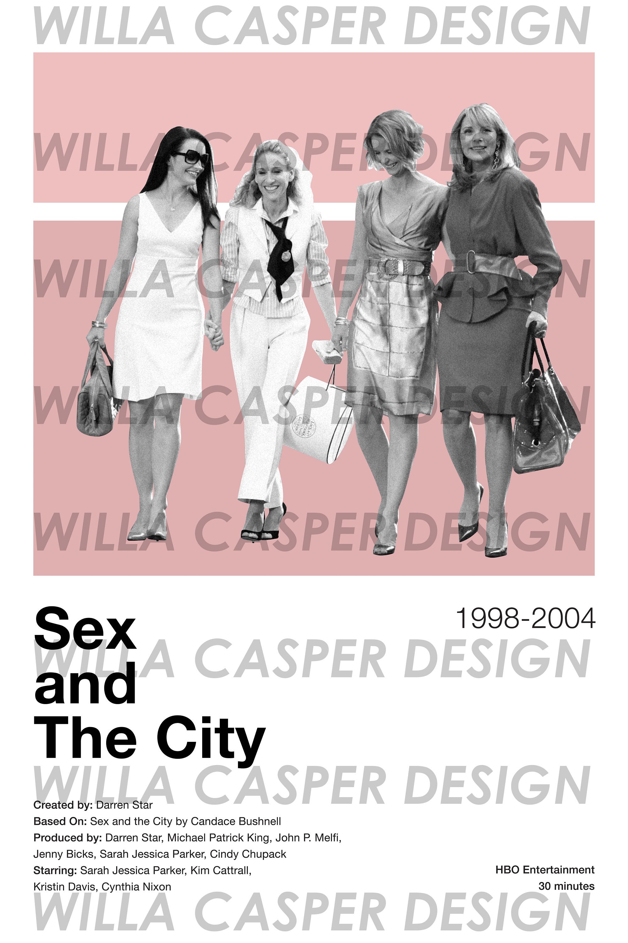 Sex and the City Poster Sarah Jessica Parker, Minimalist Movie Poster,  Vintage Retro Art Print, Wall Art Print, Home Decor 