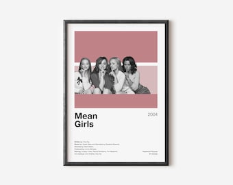 Mean Girls Movie Poster| Lindsay Lohan, Minimalist Movie Poster, Vintage Retro Art Print, Custom Poster, Wall Art Print, Home Decor
