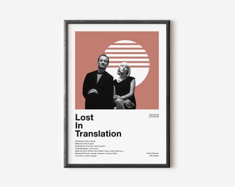 Lost In Translation Poster | Bill Murray, Scarlett Johansson, Minimalist Movie Poster, Vintage Retro Art Print, Wall Art, Sofia Coppola