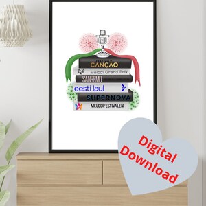 Eurovision wall art, Eurovision print, Eurovision fan art, Eurovision Song Contest, Eurofans, Gifts for him, Gifts for her, Eurovision gift