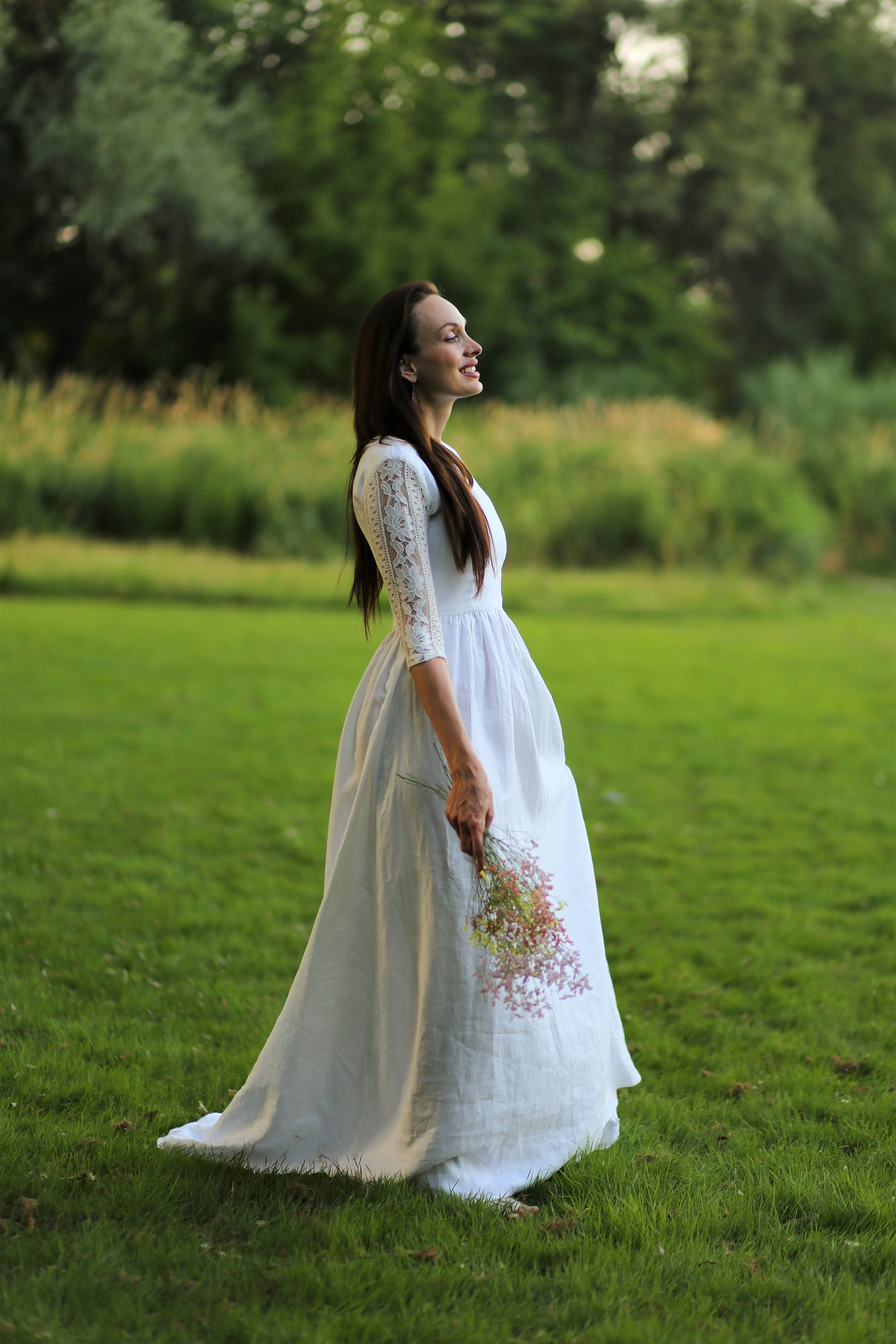 Linen and clearance lace wedding dress