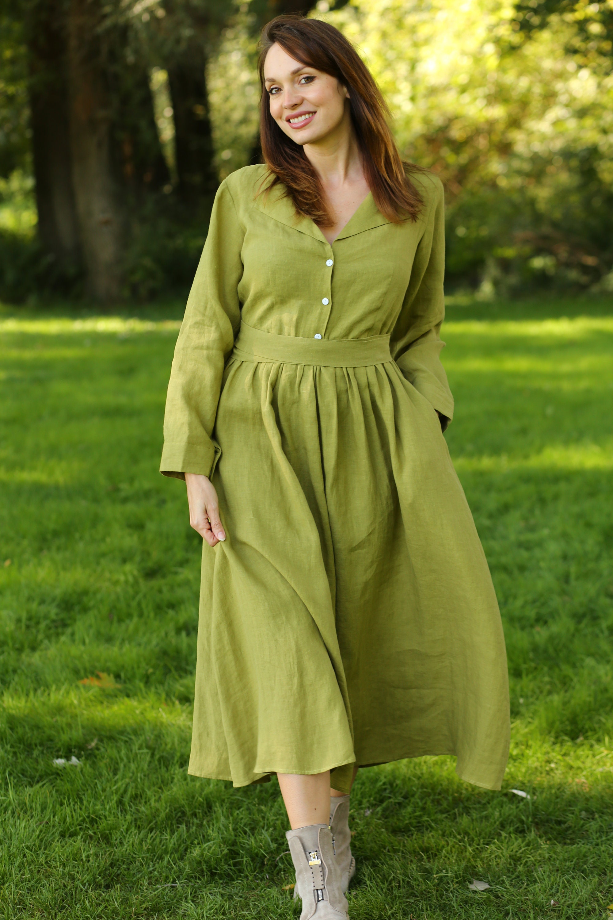 Linen Dress SOMERSET Handmade Linen Clothing Renaissance Etsy