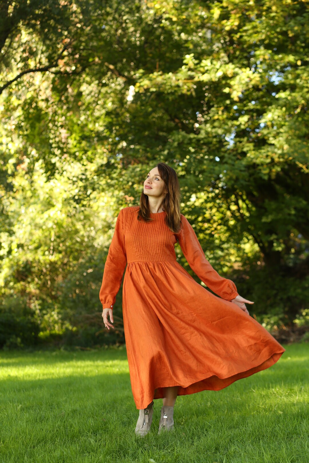 Vintage Linen Dress CAMBRIDGE Handmade Linen Clothing Etsy