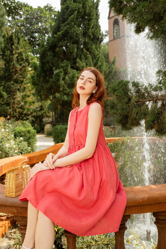 Peach color plus size dress cheap