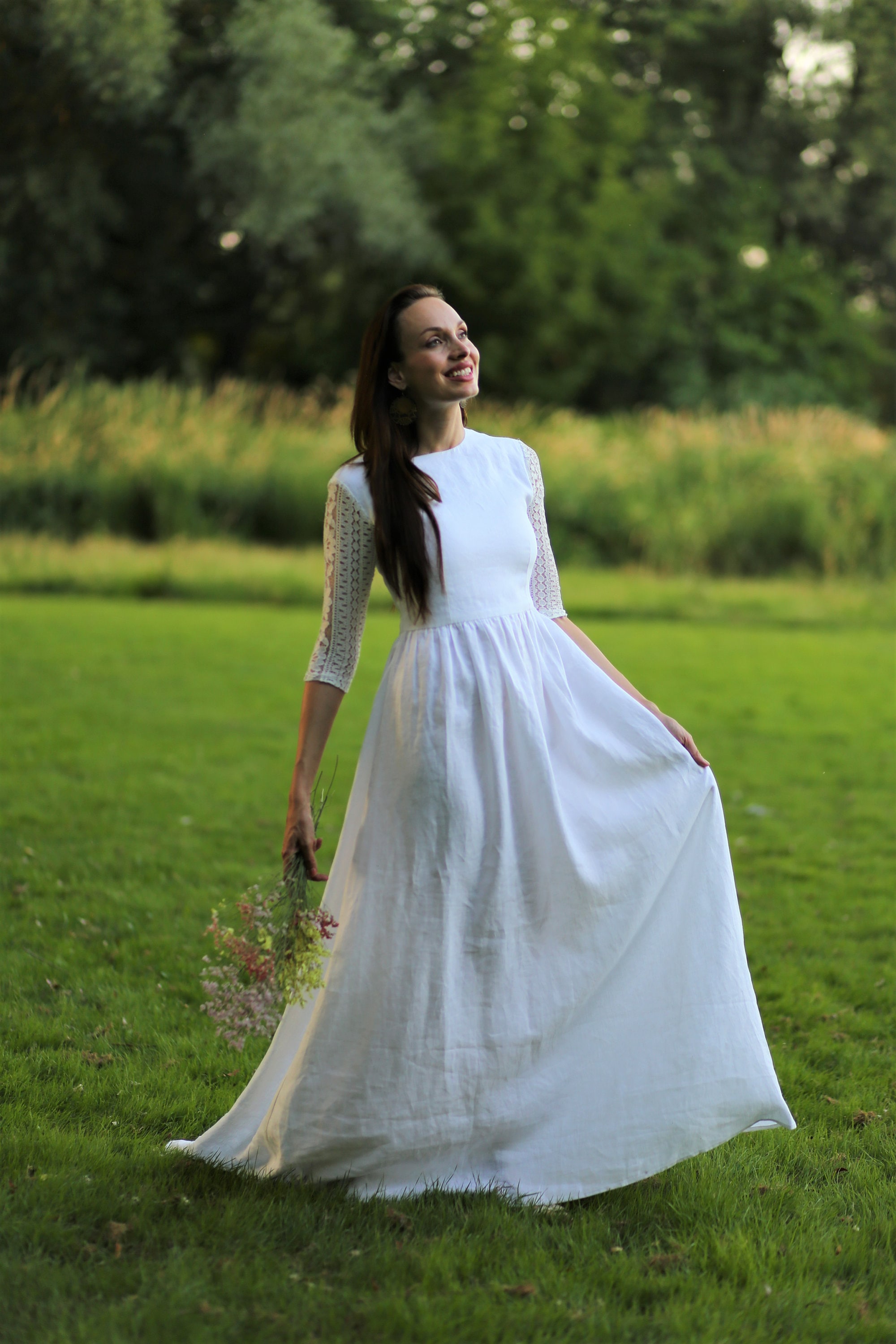 linen wedding dress