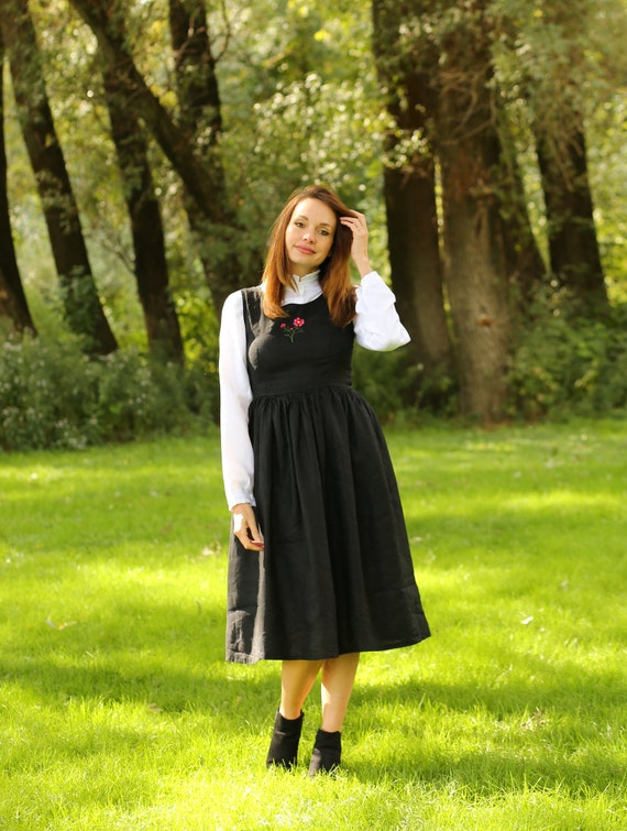 black smock dress