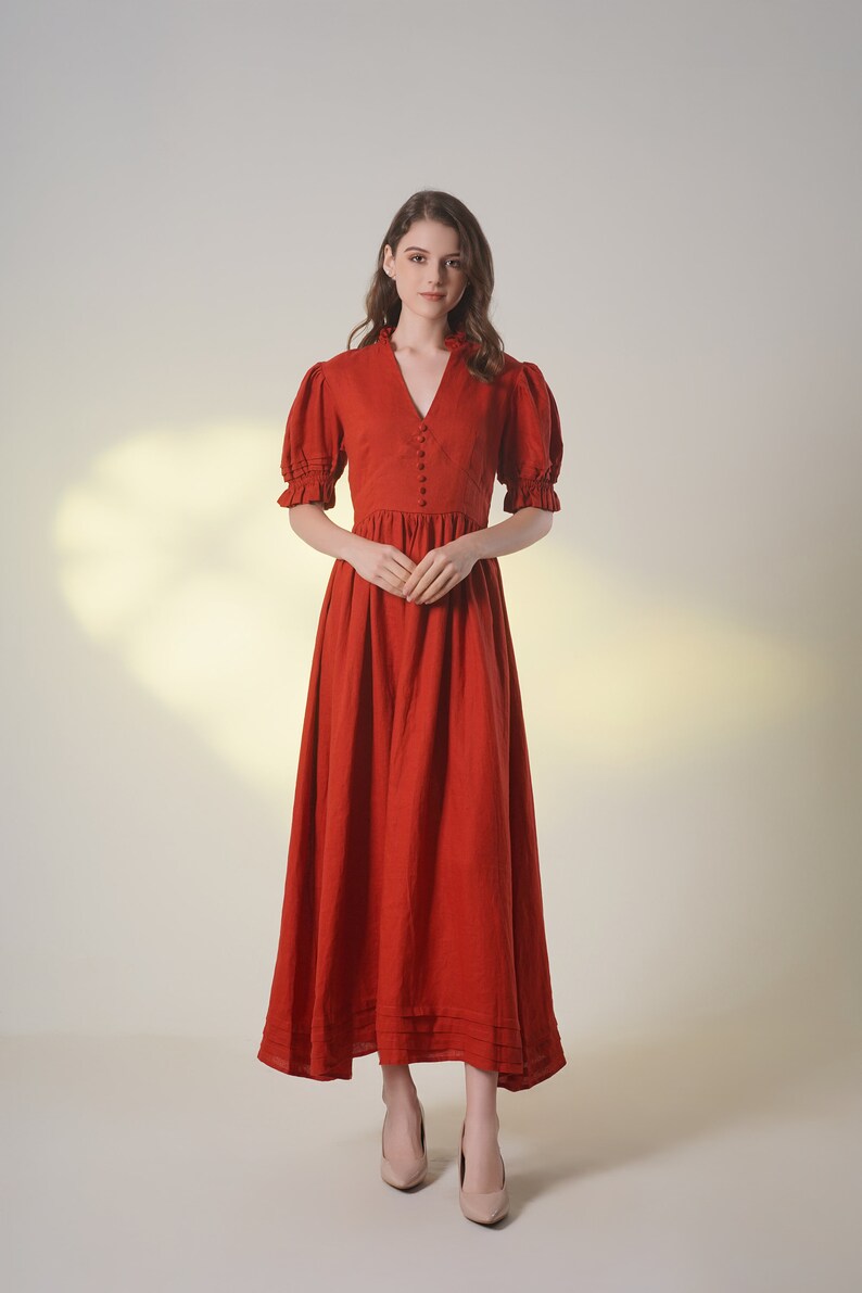 Linen Dress OXFORD Simple Wedding Dress Summer Linen Dress Etsy