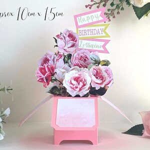 Beautiful Rose Flower Handmade 3D Pop Up Box Card