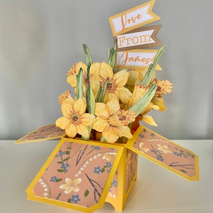 Beautiful Daffodil Pop Up Box Card For Any Occasion