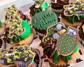 Cupcake-Ständer Im Camouflage-Design – 3 Etagen, Aus Karton, Für Militär-Partys