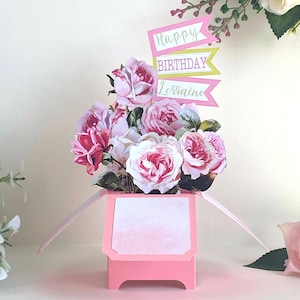 3D Hermosa tarjeta de rosa Día de San Valentín Amor romántico para ella/esposa/prometida/novia