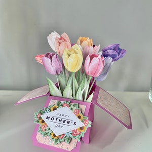 3D Pop Up Handmade Custom Tulip Card For Any Special Occasion, Mothers Day, Birthday image 7