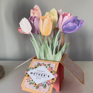 3D Pop Up Handmade Custom Tulip Card For Any Special Occasion, Mothers Day, Birthday image 4