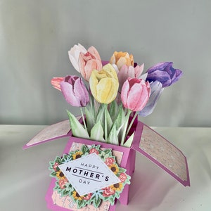 3D Pop Up Handmade Custom Tulip Card For Any Special Occasion, Mothers Day, Birthday image 6