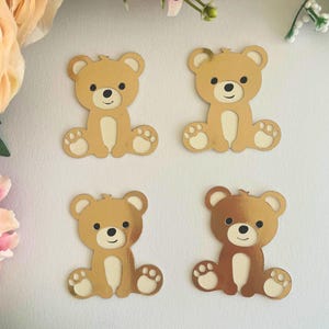 Gouden beer cupcake toppers – teddybeer babyshower decoraties – eerste verjaardagsfeestje decor – handgemaakte kartonnen taartprikkers