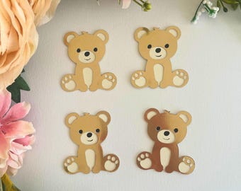 Gold Bear Cupcake Toppers: Handmade Baby Shower Cake Decorations