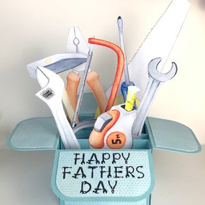 Herramientas Happy Fathers Day 3D Pop Up Box Tarjeta Caja de herramientas