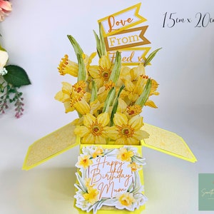 Belle carte pop-up jonquille pour toutes les occasions
