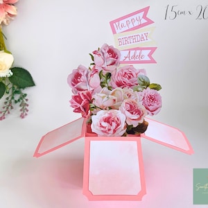 Schöne Rosenblume handgemachte 3D Pop Up Box Karte