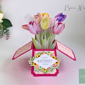 Handgemaakte custom 3D-tulpkaart voor elke speciale gelegenheid, Moederdag, verjaardag